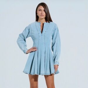 ALL ABOUT MY BUSINESS DENIM MINI DRESS - XL